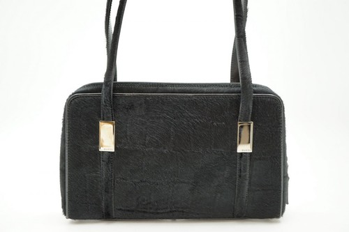 Gucci Tom Ford Era Shoulder Bag Tote 000.2058.0528 Harako Fur Leather Black Blac