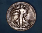 1918-S  WALKING LIBERTY "SILVER" HALF DOLLAR  F COND. **1114-5