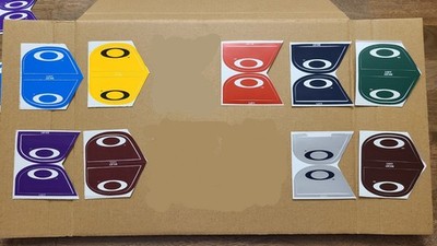 Oakley Football Helmet Visor Eye Shield Tab Decals (Message W/Color You Want) 