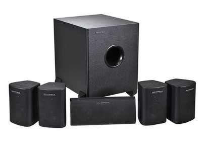 Monoprice 5.1 Channel Home Theater Satellite Speakers and Subwoofer, Black 8427