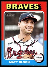 Matt Olson 2024 Topps Heritage #440 Atlanta Braves FREE SHIPPING AutographDen