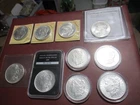 Lot of 10 Stunning Morgan Silver Dollars 1881-1904 AU-BU 90% Silver US Coins