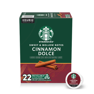 Starbucks Cinnamon Dolce K Cup Coffee Pods 22 Count Flavored Hot or Iced