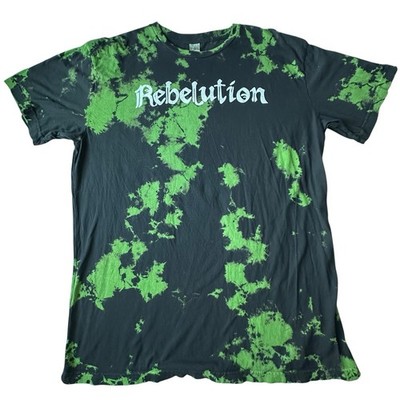 Rebelution Logo Tie Dye Green Black Men's Tee T-Shirt Shirt Size