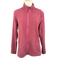 C9 by Champion Womens L Fleece Jacket Pink Full Zip Mock Neck Active Gorpcore