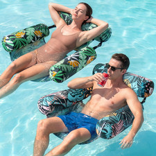 Inflatable Pool Floats for Adult, 2 Pack Pool Float Chairs, Floating Lounge Chai