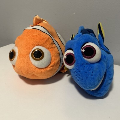 Set Lot of 2 Disney Finding Nemo and Blue Dory Fish Plush Toys Tag 17 