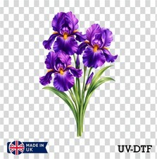 Iris Flower Bouquet UV DTF Sticker - Glass Laptop Tumbler Cup ls396