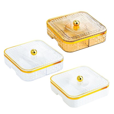 Geteiltes Serviertablett mit Deckel Snack Display Platte für Süßigkeiten Früchte Hochzeit