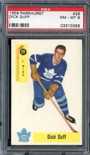 1958-59 Parkhurst #29 Dick Duff PSA 8 Maple Leafs HOF *ML70-553