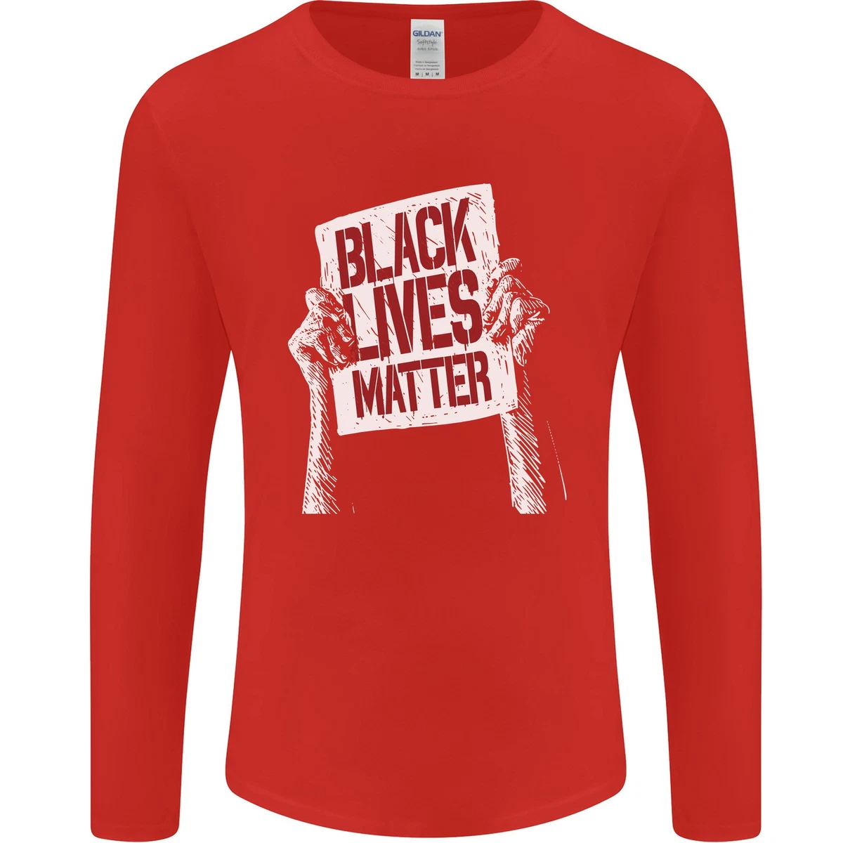 Negro Vive Matter Racial Igualdad De Letrero Hombre Camiseta Manga Larga