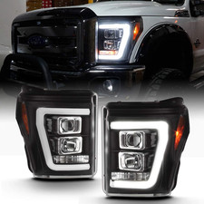 - for 2011-2016 Ford F250 F350 Superduty Black LED Tube Projector Headlights Hea