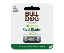 Bulldog Original Bamboo Razor Steel Blades Refill - 4 count