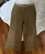 ASOS Utility Workwear Wide-Leg Pleated Pants Cuffed Hem Snapped Trousers Large