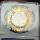 1881-S $1 MS64 NGC Toned Morgan Silver Dollar - Beautiful Reverse Rainbow Toning
