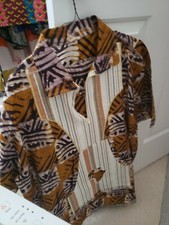 African man shirt front zipper with Africa symbol size M,L