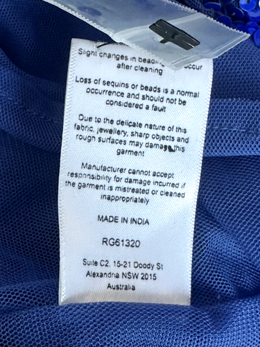 Rachel Gilbert Elio Hand-embellished Blue Mini Dress Size 4 - Picture 7 of 12