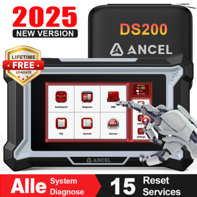 2025 ANCEL DS200 KFZ OBD2 Diagnosegerät Auto Scanner ALLE SYSTEM TPMS EPB SAS