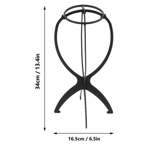 (Black)Wig Head Stand Travel Size Collapsible Wig Stand Wig Display Holder Rack - Picture 7 of 22