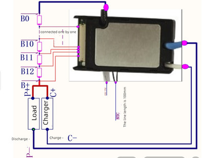 Small BMS,10S 36V 30A or 13S 48V 30A li-ion battery BMS, For 18650 21700 cell