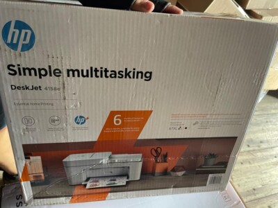 New HP DeskJet 4158e All-in-One Wireless Color Inkjet Printer in White