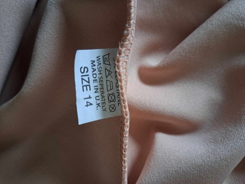 Pink Boutique Nude Pink Stretch Bardot Dress Bodycon Wiggle Party Occasion UK14 - Picture 7 of 21