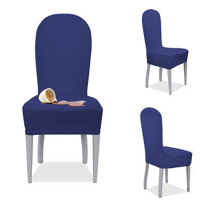 Copripoltrona blu navy, elasticizzato, protezione rimovibile in velluto per sedie da ufficio con schienale alto, lavabile, per soggiorno, 1 pezzo