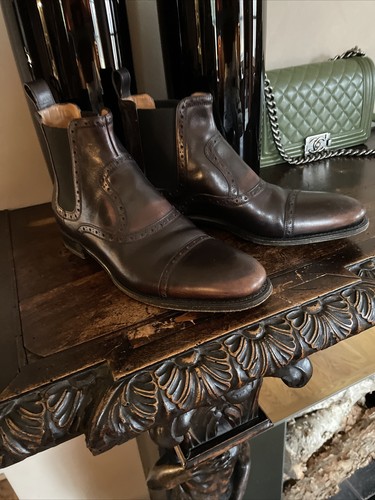 Gucci Botas de Italia, 40 US 10 Mujer Botas De Cuero Diseñador GG  envejecido Paddock | eBay