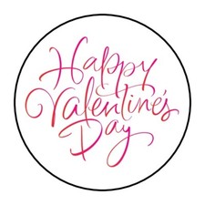 30 Pretty Happy Valentine's Day Envelope Seals Labels Stickers 1.5" Round
