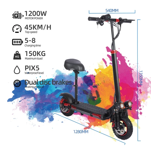 48v 1200W Electric Scooter For Adult 11"Off Road Fat Tires Fast Speed USA MAX uU