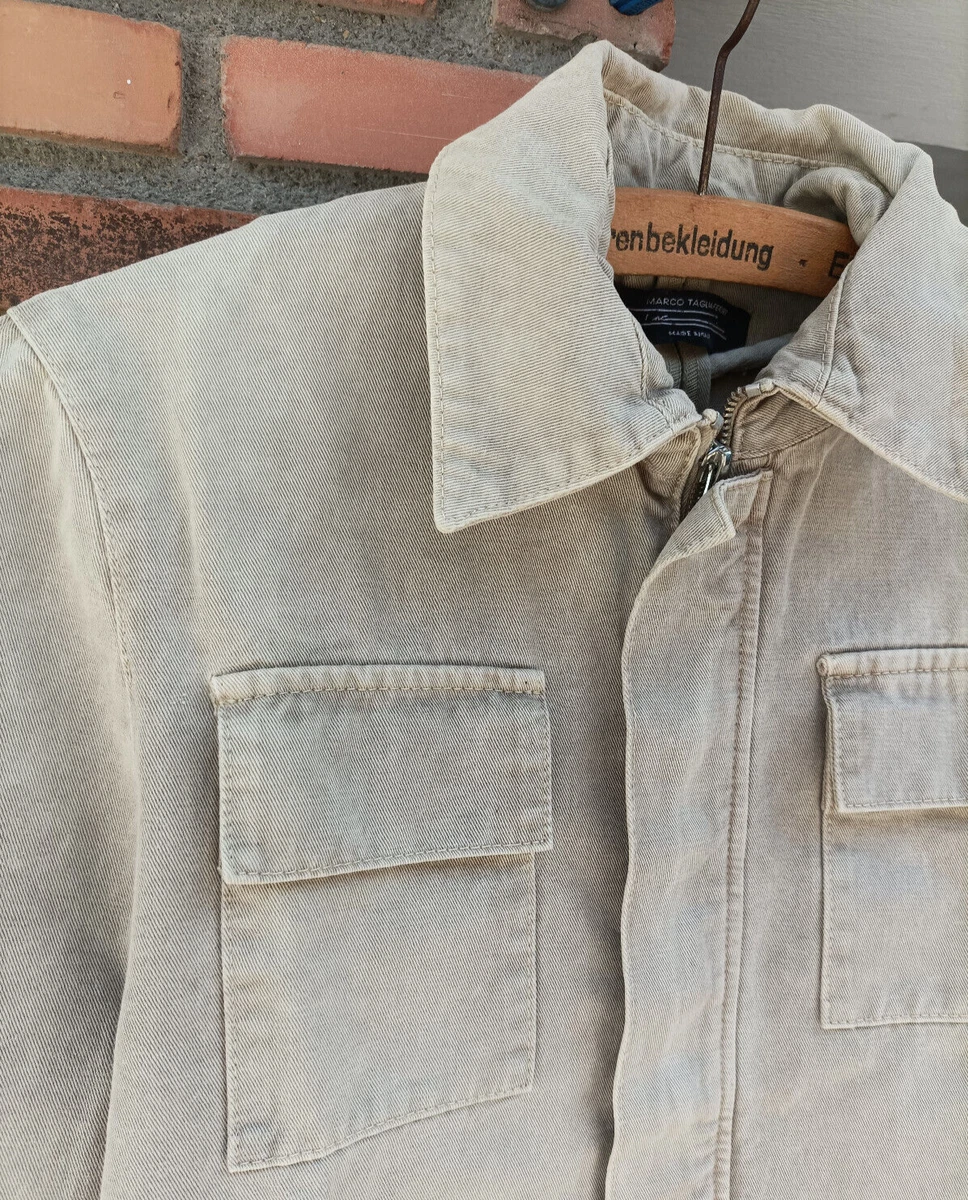 Marco Tagliaferri Beige 2 Way Zip Shirt Jacket 46 Small