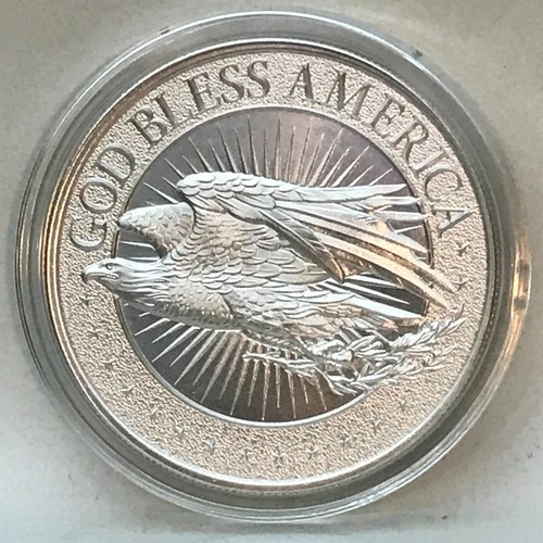 GOD BLESS AMERICA Type I 1 oz 999 Pure Silver Eagle Q Very Limited USA Patriot - Photo 1 sur 2