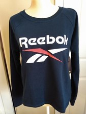 Reebok Classics Vector Crew Neck Cropped Sweatshirt in Navy Blue