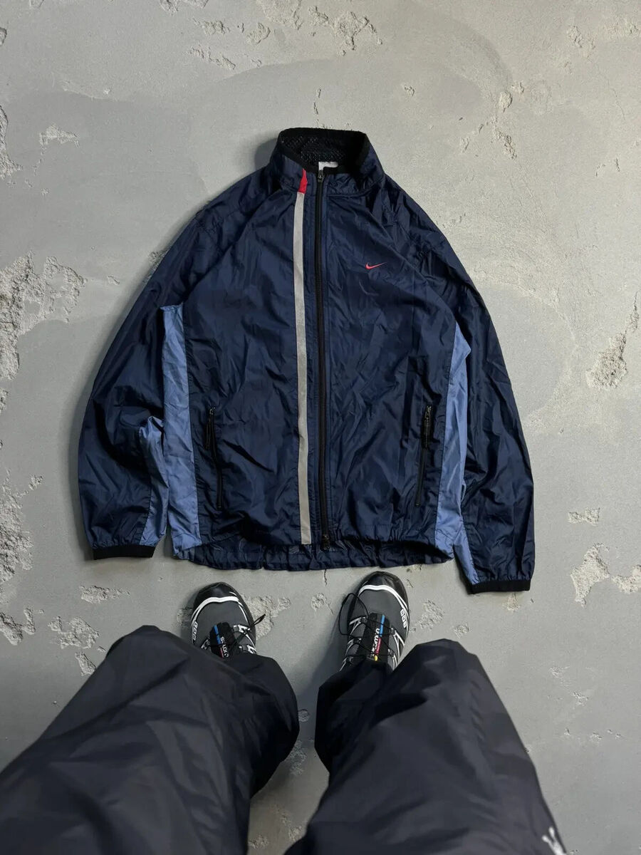 Vintage Nike Nylon Track Jacket 00s Logo Swoosh Y2K Mens Vintage Nike Nylon Track Jacket 00s Logo Swoosh Y2K Mens
