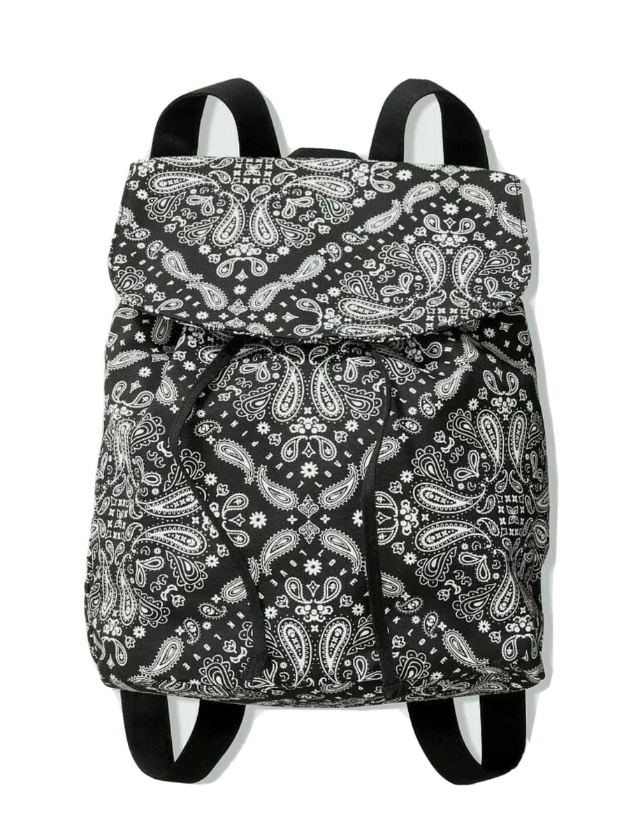 VS PINK Victoria's Secret Mini Canvas Backpack~Black & White