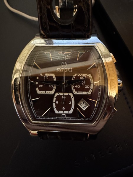 Strom Cuizer Chronograph, Dat., Autom., Lederarmb. braun u. 2. Armband schwarz