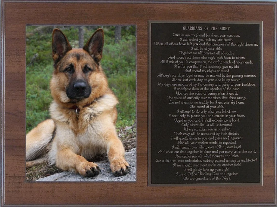 POLICE K9 OFFICER GIFT PHOTO FRAME PLAQUE Can be Personalized