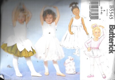 Butterick #B5545 Girls' Ballerina Leotard Skirt Bag - Size 6-8