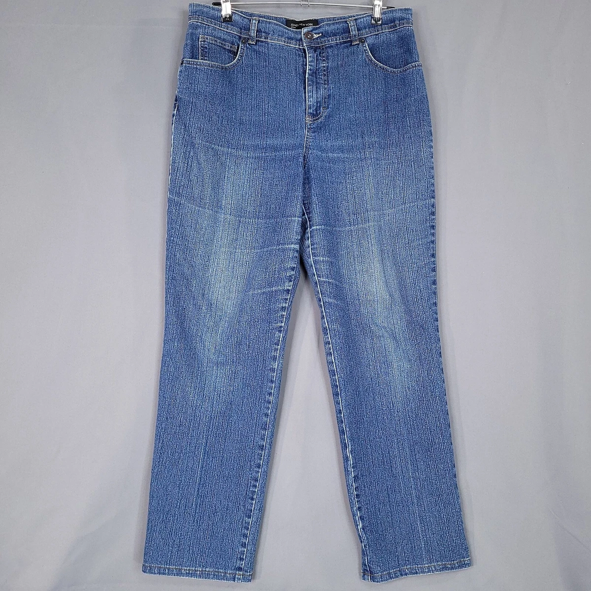 Pantalon Capri Jones New York Bleu Marin Taille 16 - Pois Extensible