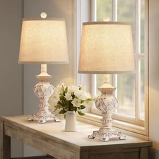 21'' Small Table Lamps for Bedroom Bedside Lamps Set of 2 Farmhouse Nightstan...