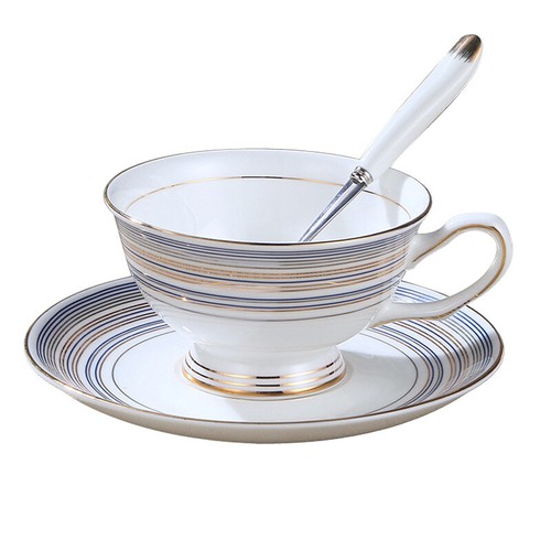200-300ml Luxus Knochen China Kaffeetasse Untertasse mit Löffel Nachmittagstee edel NEU - Bild 16 von 21
