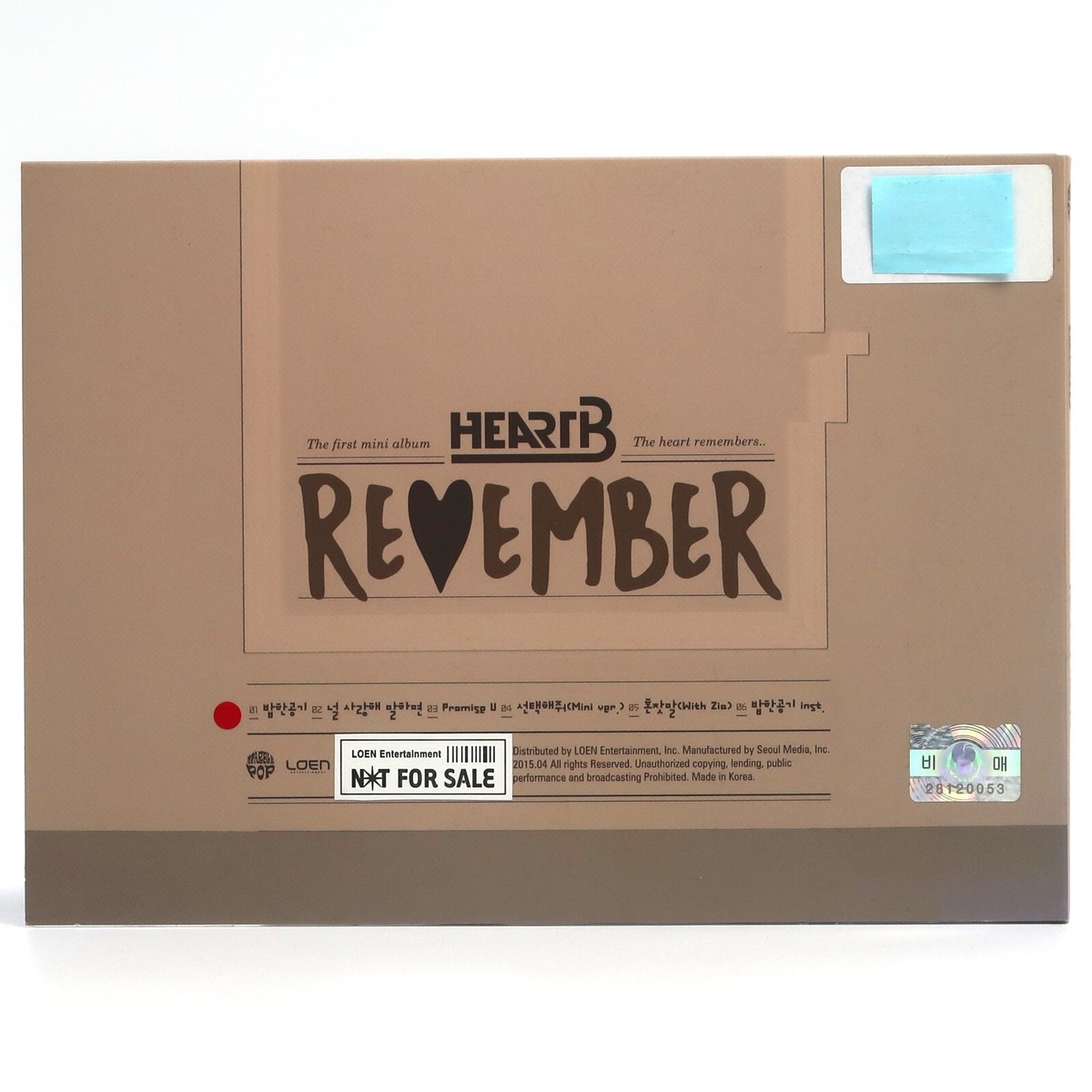 HeartB - Remember Signed Autographed CD Mini Album Promo K-Pop