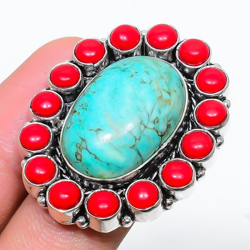 Red Coral Tibetan Turquoise Handmade Gift Jewelry Nepali Adjustable
