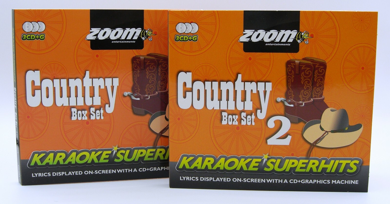 Zoom Karaoke CD+G Ultimate Classic Country Superhits 1 & 2 Set 6 CD