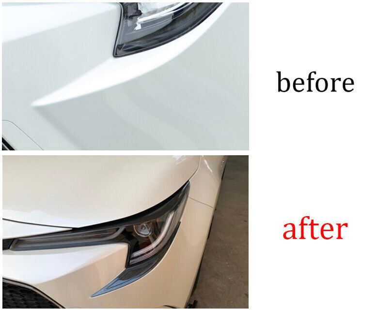 Black Titanium Front Headlight Lamp Eyebrow Strip For Toyota Levin 2019