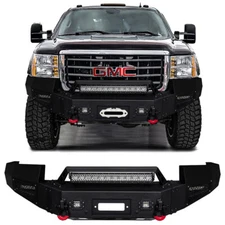Vijay Fit 2007-2010 GMC Sierra 2500/3500 Front Bumper With Winch Plate&LED Light