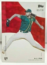 A.J. Puk 2020 Topps On Demand Rookie Progression RED Parallel RC #'d 3/10 - A's