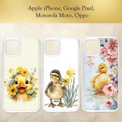 Aquarell süße Ente Narzisse Blumen gelb Handyhülle iPhone Motorola Pixel