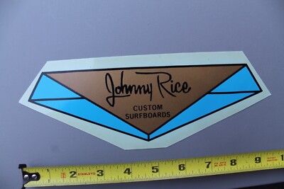 Johnny Rice Custom Surfboards Longboard Blue Gold V62C Vintage