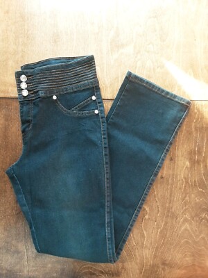 VTG D & B Women's 13 Dark Wash Blue Mid-Rise Jeans Jeggings Faux Pockets